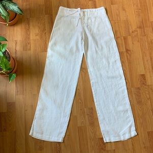 VINCE 100% White Linen Pants - Size Small